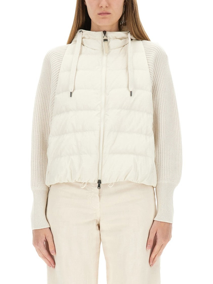 Brunello Cucinelli Knitted Sleeves Down Jacket