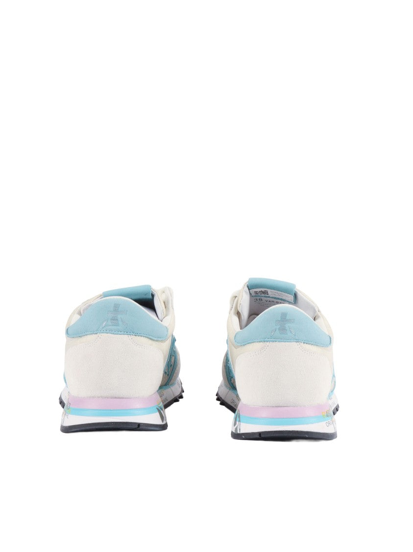 Premiata Perforated Texture Sneakers With Smooth Accents