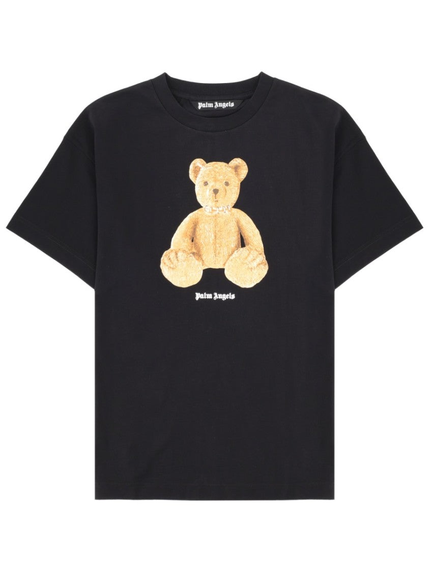 Palm Angels Black Plush Teddy Bear Cotton T-Shirt
