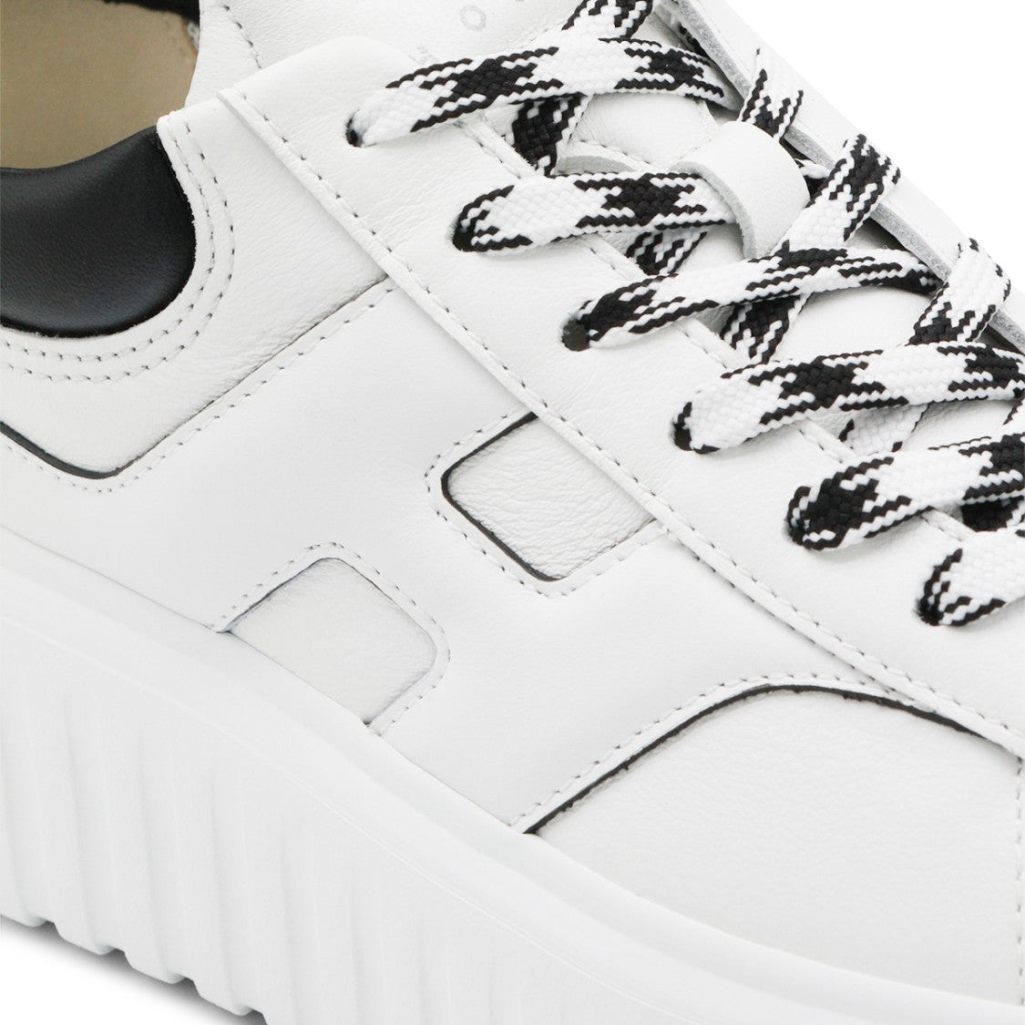 Hogan White And Black Leather Sneakers