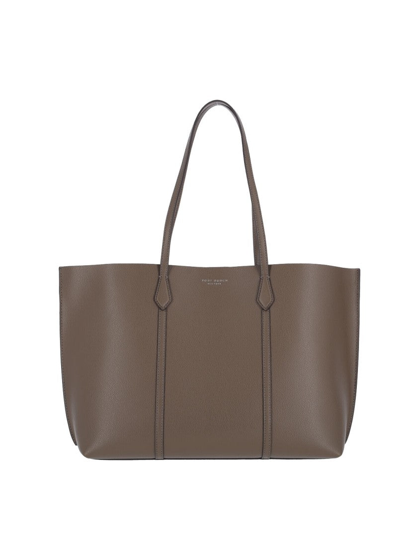 Tory Burch Brown Perry Pouch Leather Tote