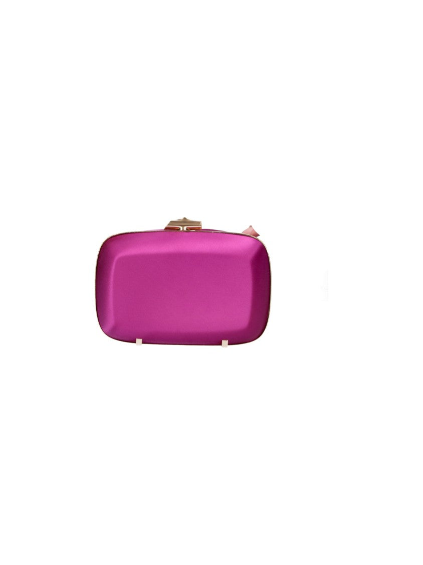 Roger Vivier Rectangular Satin Pouch With Rose Petal Design And Chain Strap
