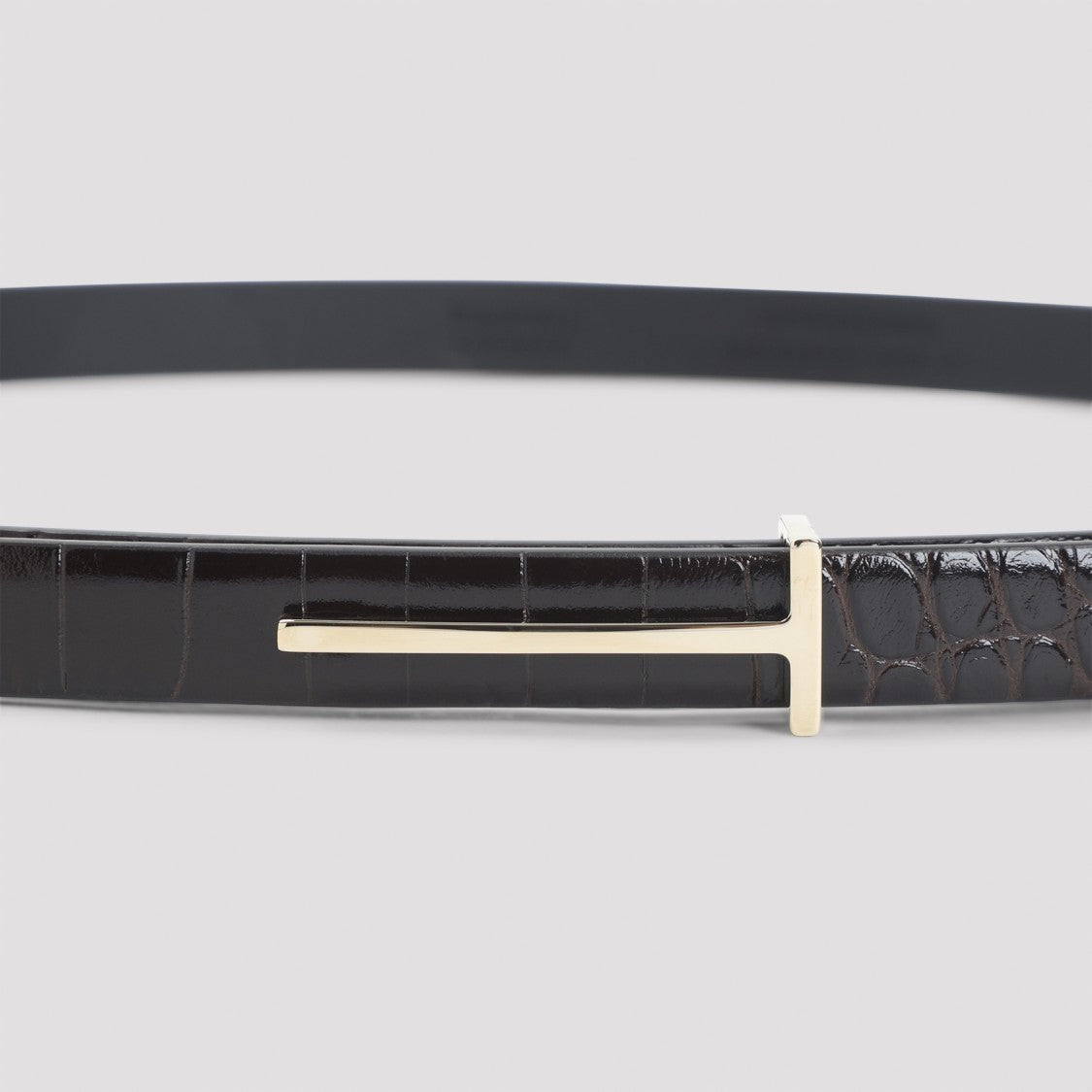 Tom Ford Textured Calf Leather Belt With Gold-Tone T-Buckle