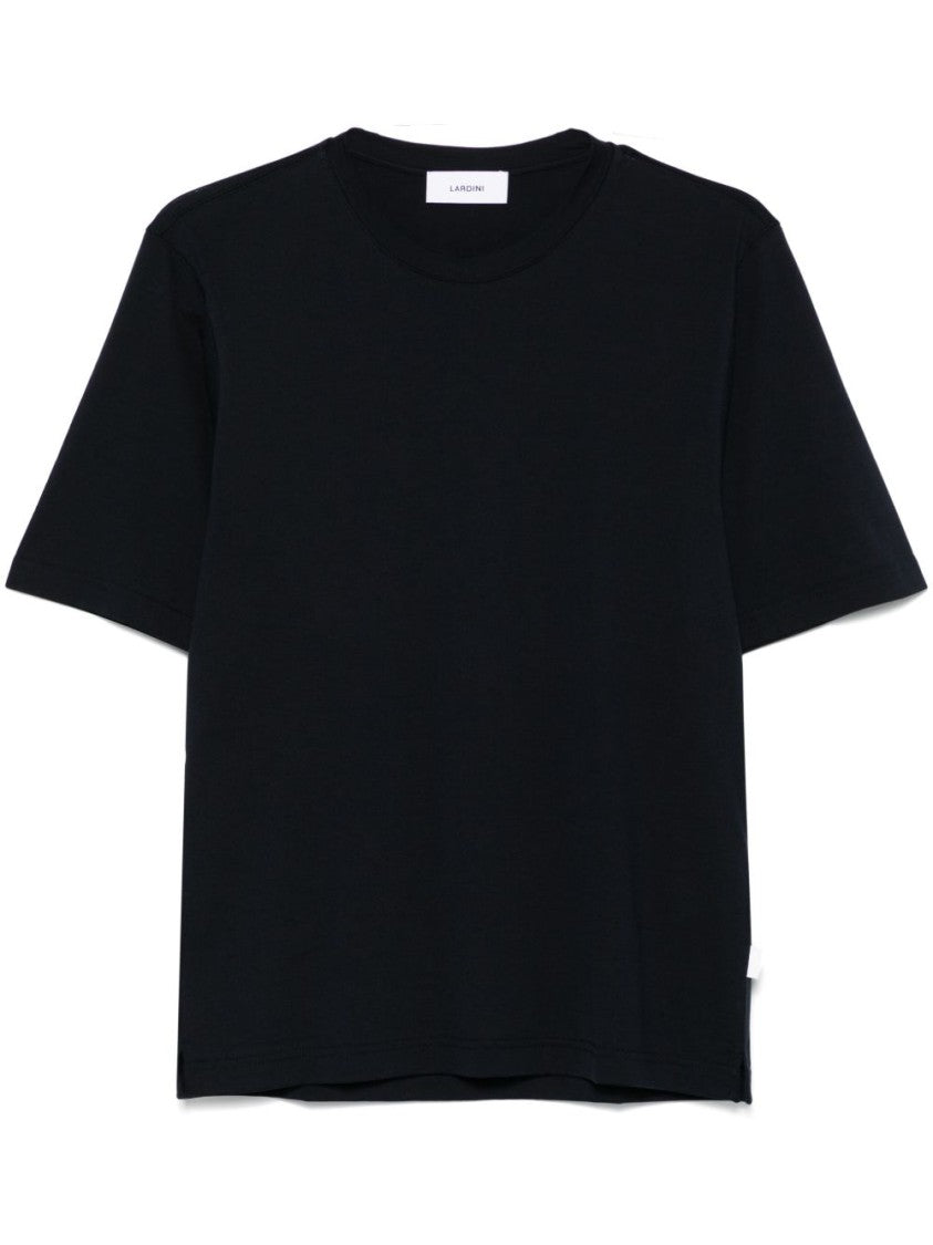 Lardini Black T-Shirt With Classic Crew Neckline