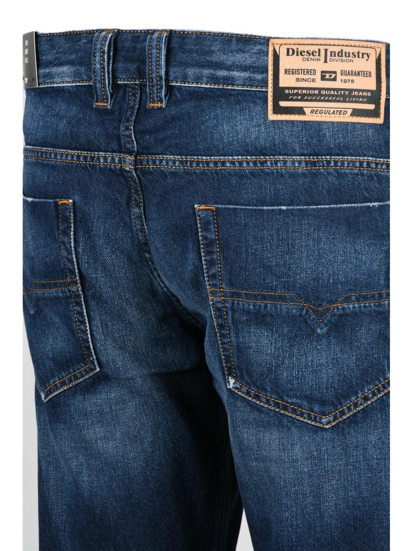 Diesel Blue Cotton Safado Straight-Leg Jeans
