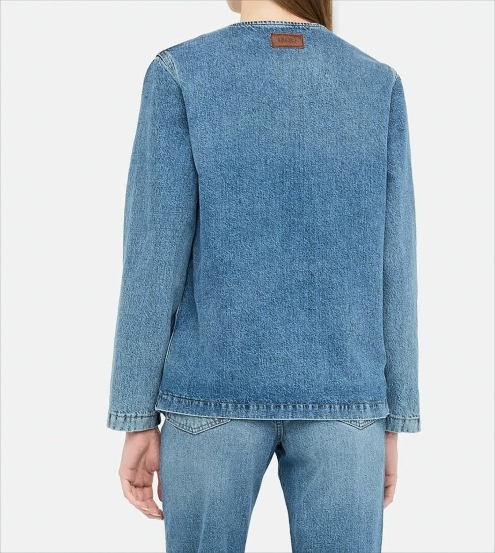 Liu Jo Classic Blue Denim Jacket With Flap Pockets