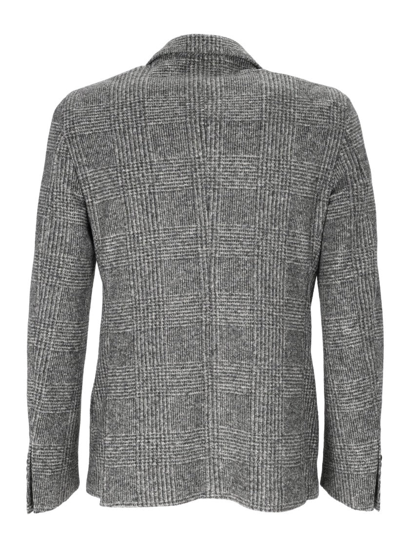 L.B.M. 1911 Grey Drop S Checkered Blazer