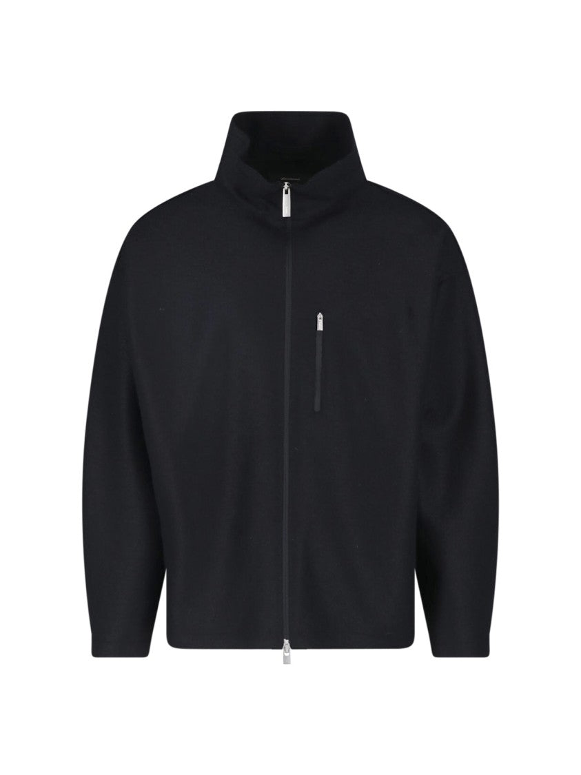 Laminar Zip-Up Virgin Wool Jacket With High Collar And Chest Pocket