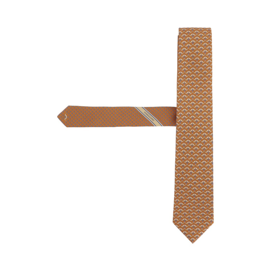 Salvatore Ferragamo Orange Patterned Silk Tie