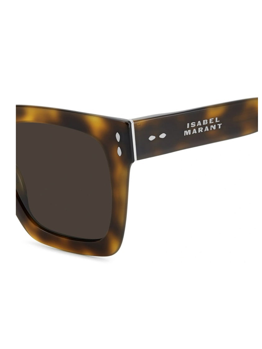 Isabel Marant Bold Oversized Square Sunglasses With Tortoiseshell Frame