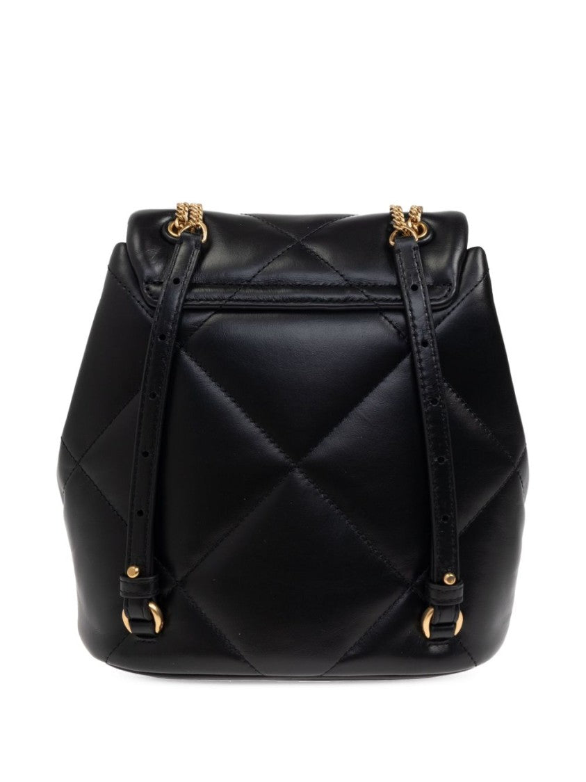 Tory Burch Quilted Black Leather Bucket Bag