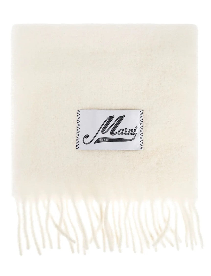 Marni Plush Off-White Alpaca Blend Scarf