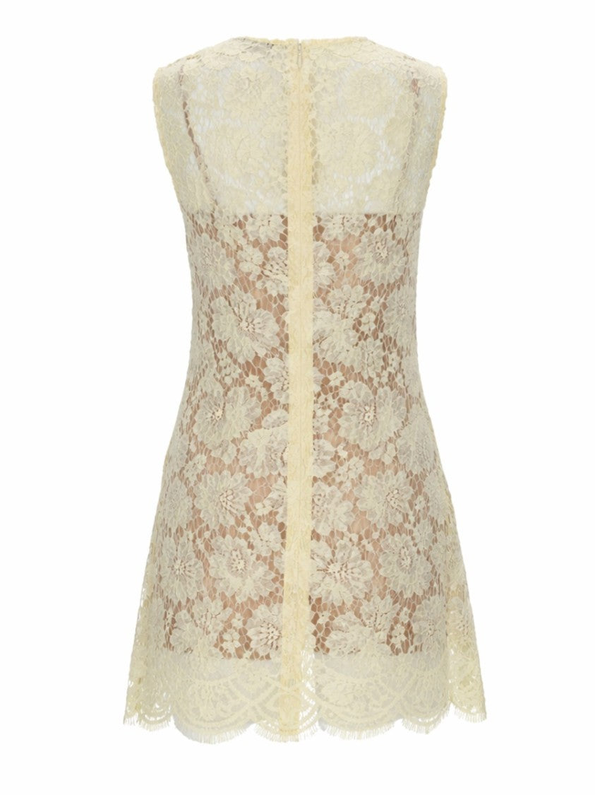 Self-Portrait Lace Mini Intricate Floral Scalloped Dress