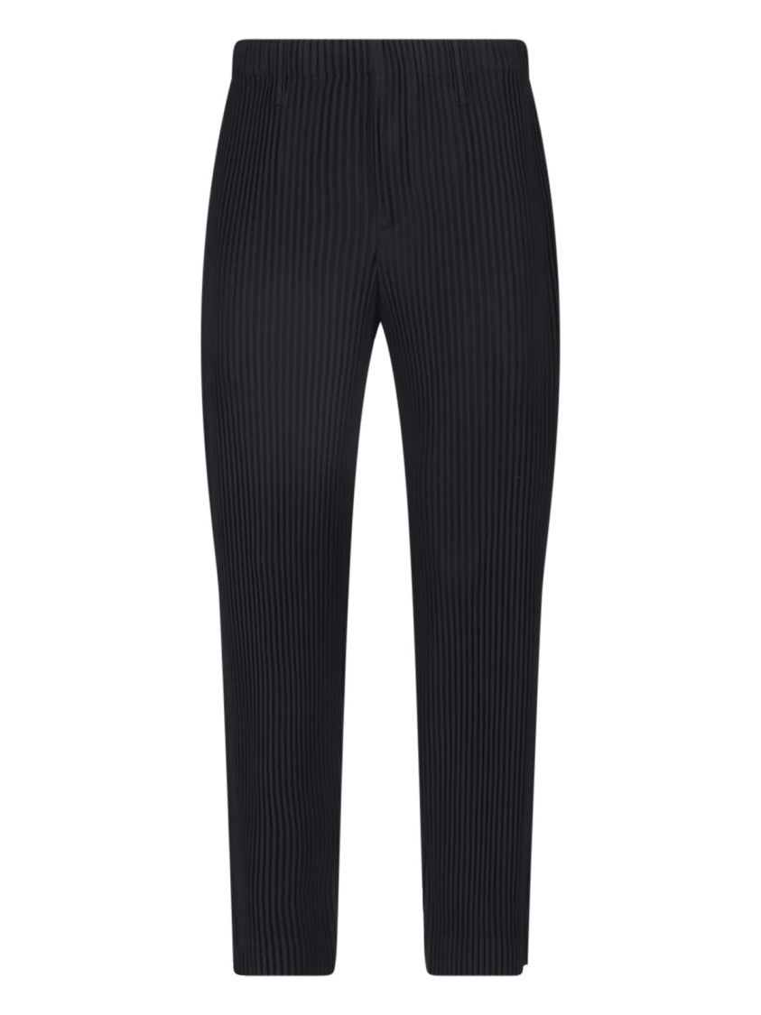 Homme Plissé Issey Miyake Black Pleated Straight-Leg Pants