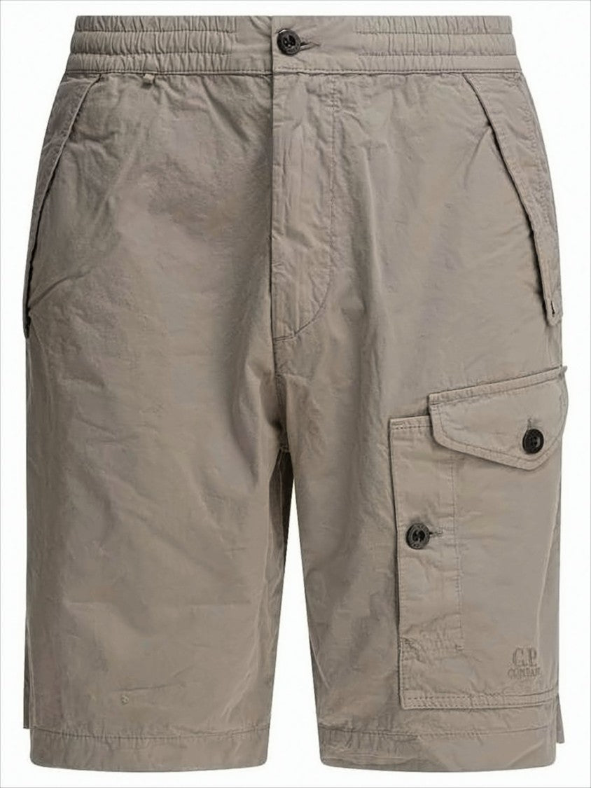 C.P. Company Relaxed Fit Cotton Shorts With Button Closure