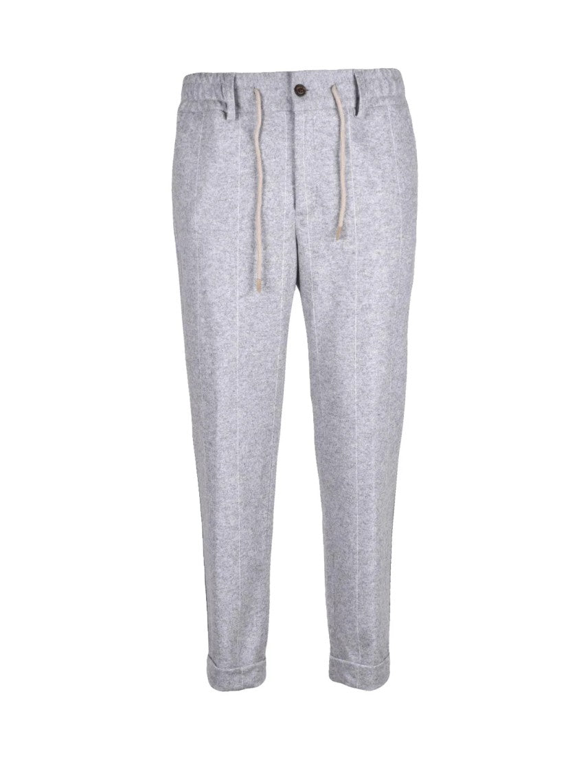Eleventy Light Grey Wool-Blend Elasticated Suit