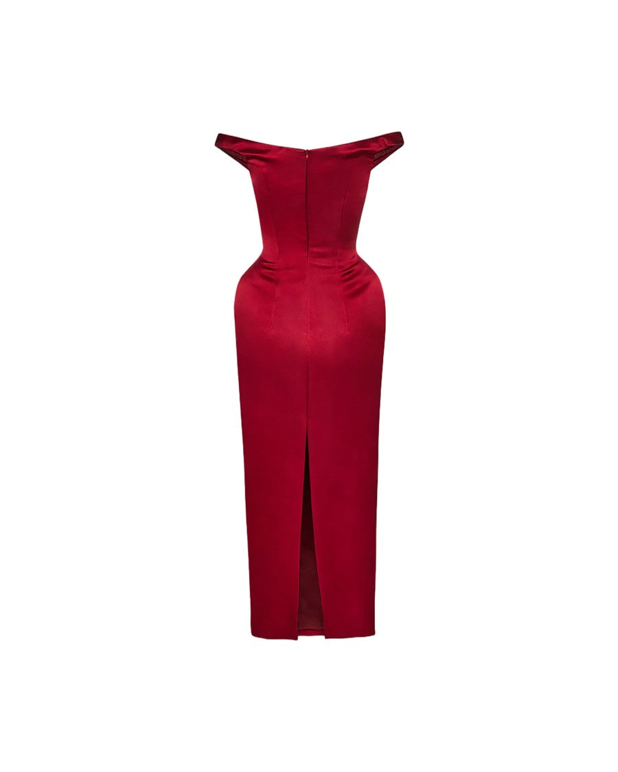 Magda Butrym Silk Midi Dress With Fitted Bodice