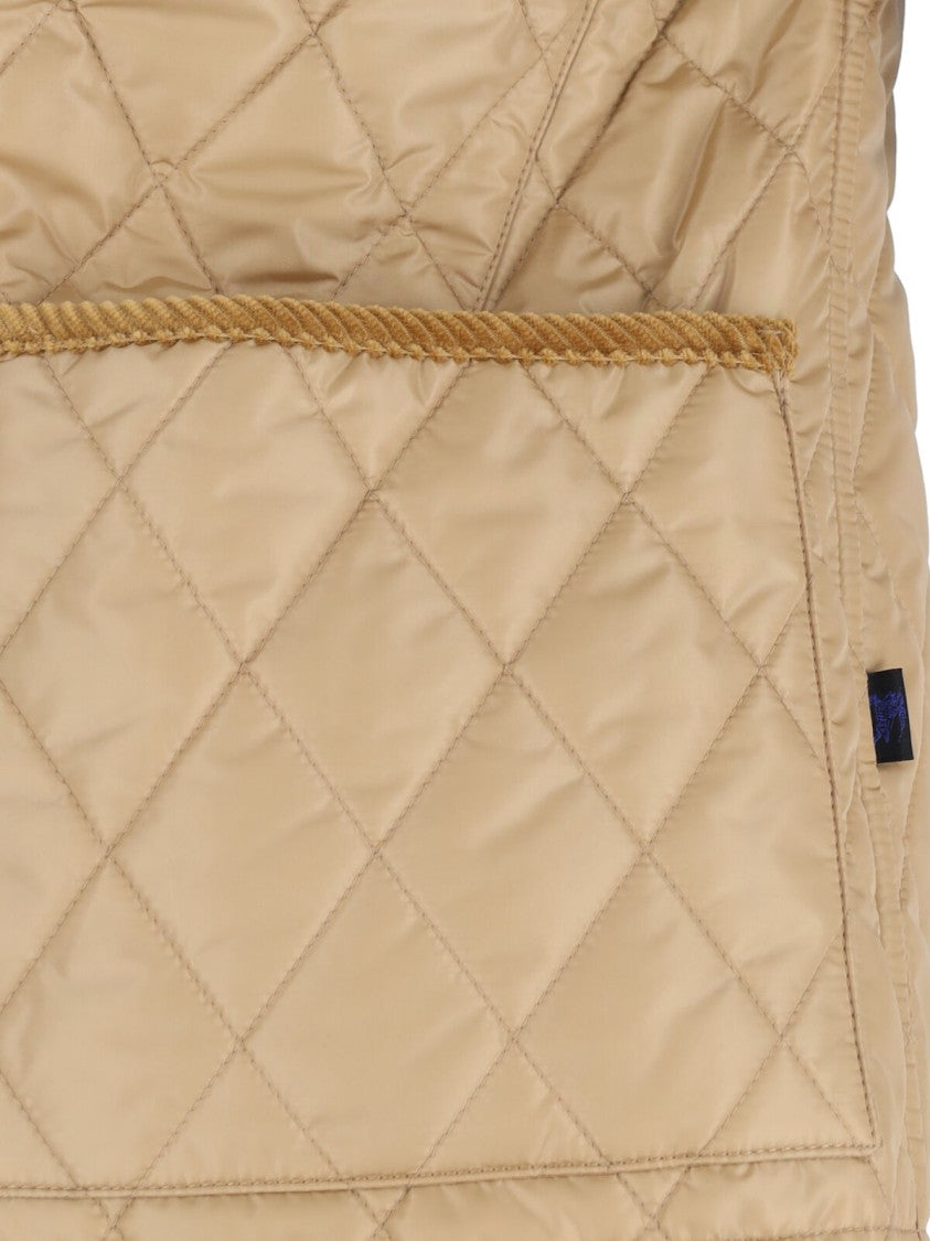 Burberry Beige Quilted Corduroy-Collar Jacket