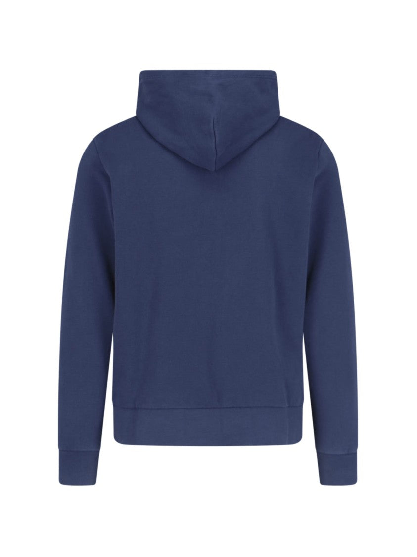 Polo Ralph Lauren Navy Blue Zip-Up Hoodie With Embroidered Logo