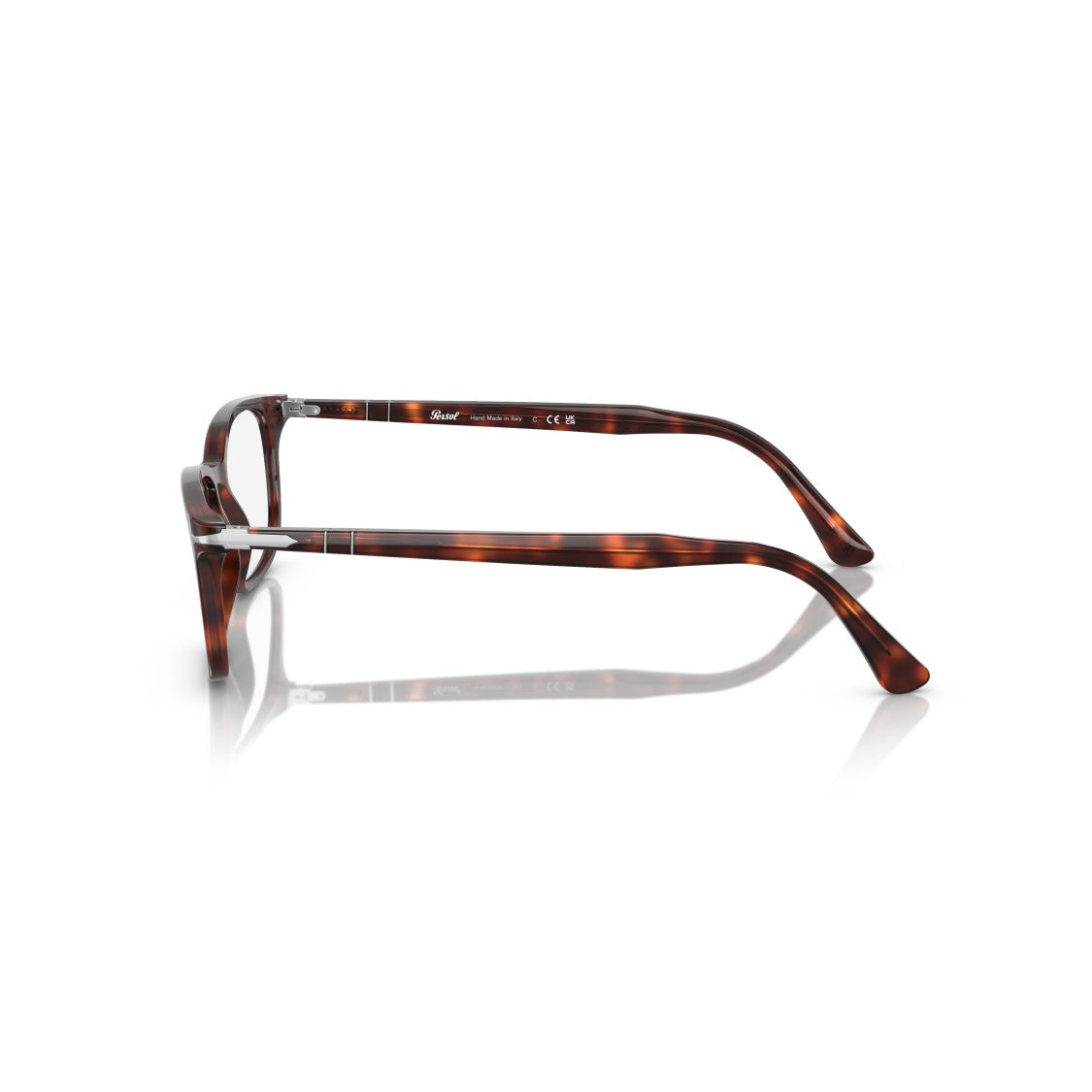 Persol 0Po3189v Tortoiseshell Acetate Rectangular Eyeglasses With Silver Accents