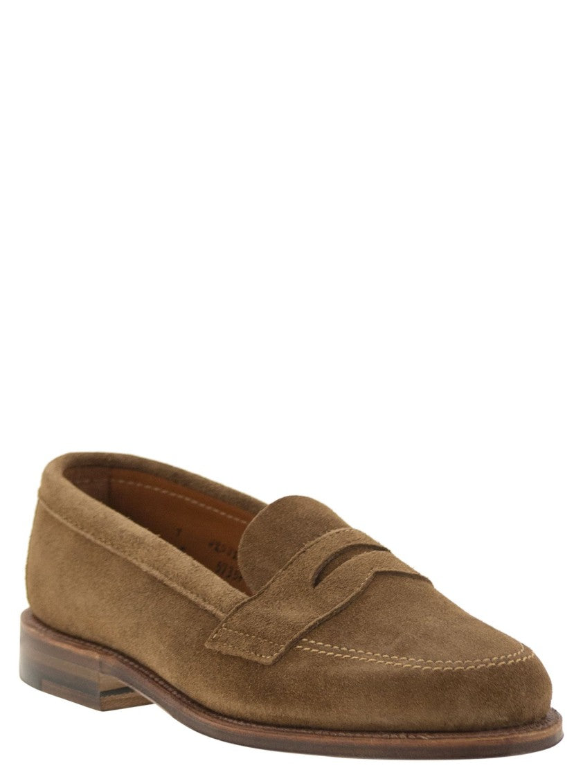 Alden Brown Suede Moccasin With Handcrafted Detailing