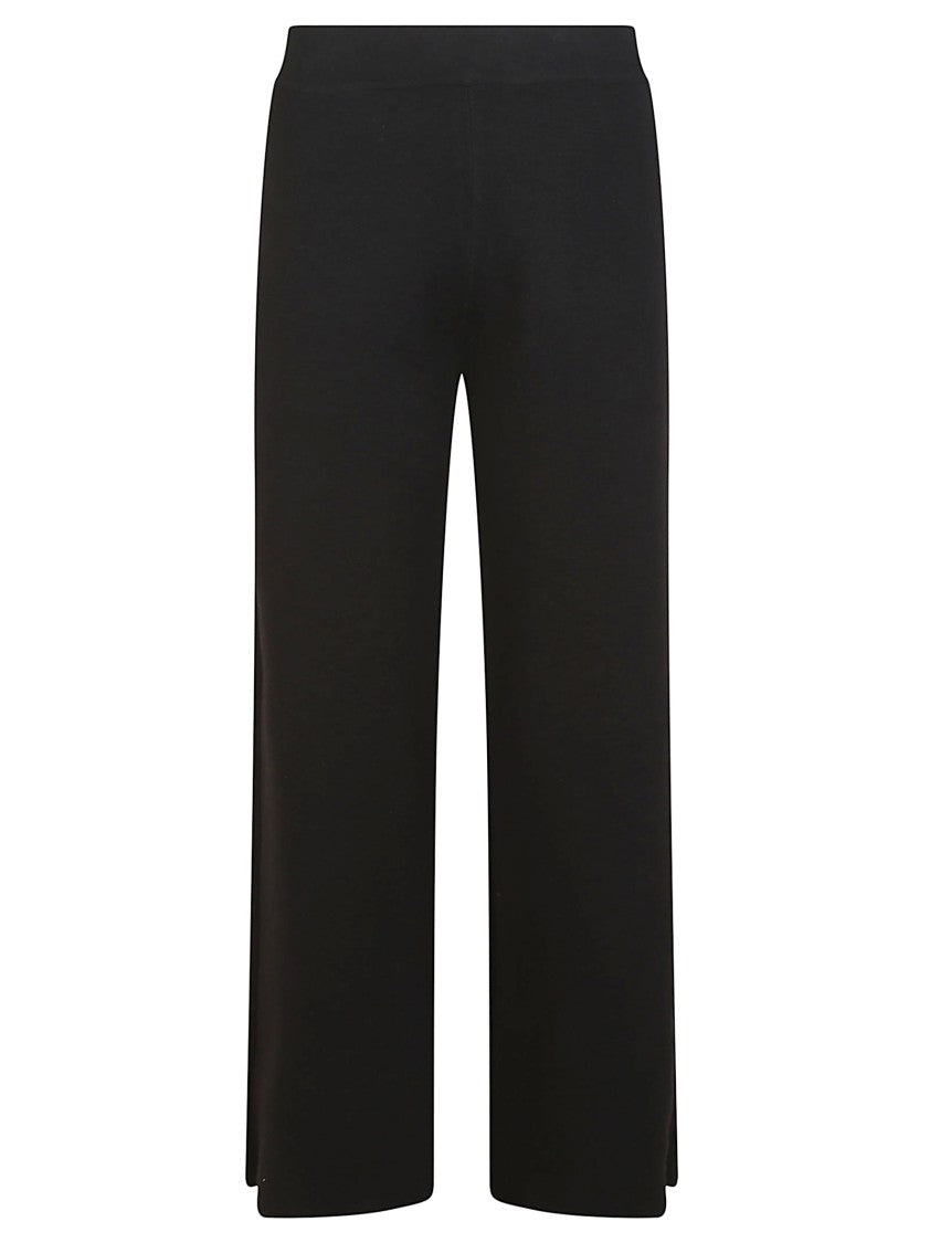 P.A.R.O.S.H. Wool Blend Knit Trousers With Flared Fit And Elastic Waist