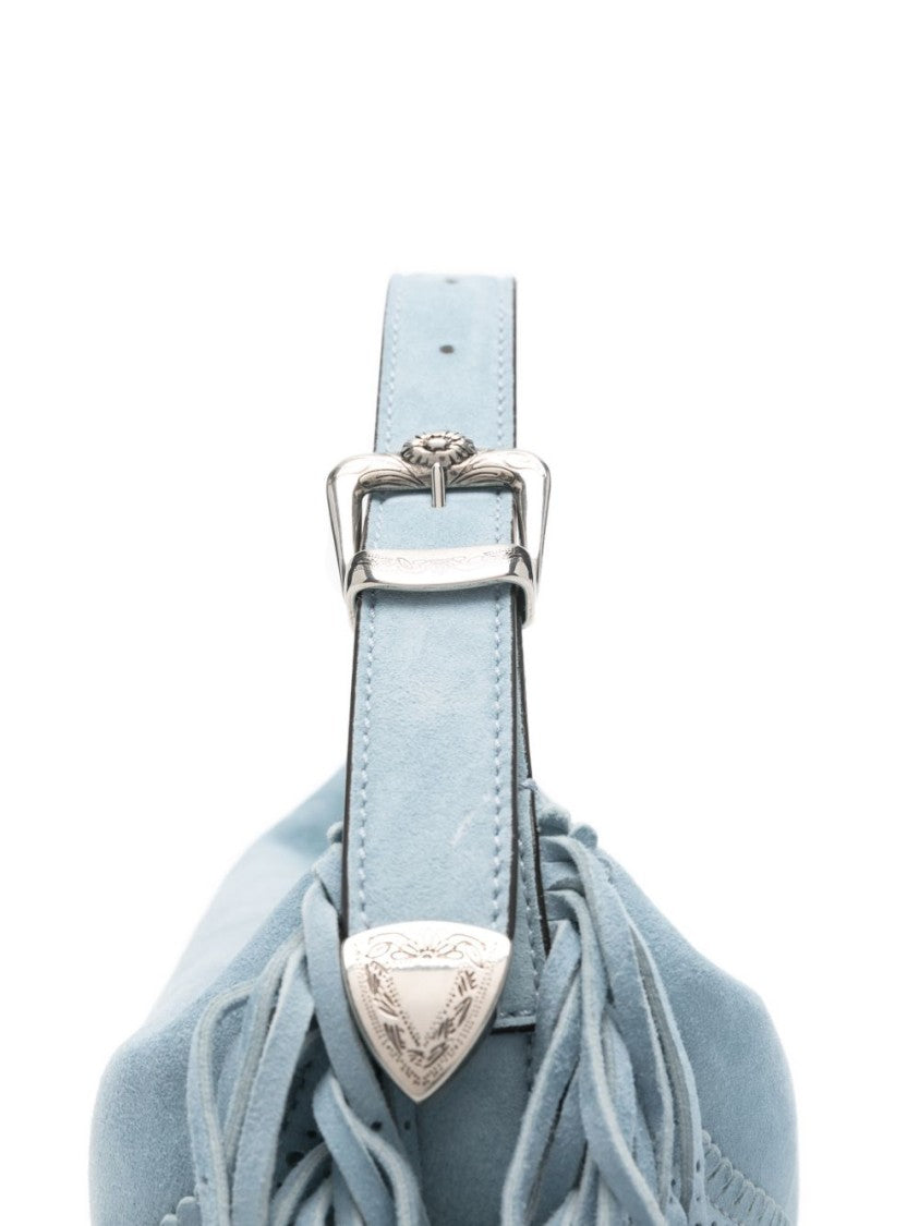 Ermanno Scervino Structured Shoulder Bag In Soft Lamb Leather With Decorative Fringes
