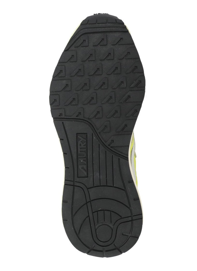 Autry Yellow Reelwind Low Suede-Blend Sneakers