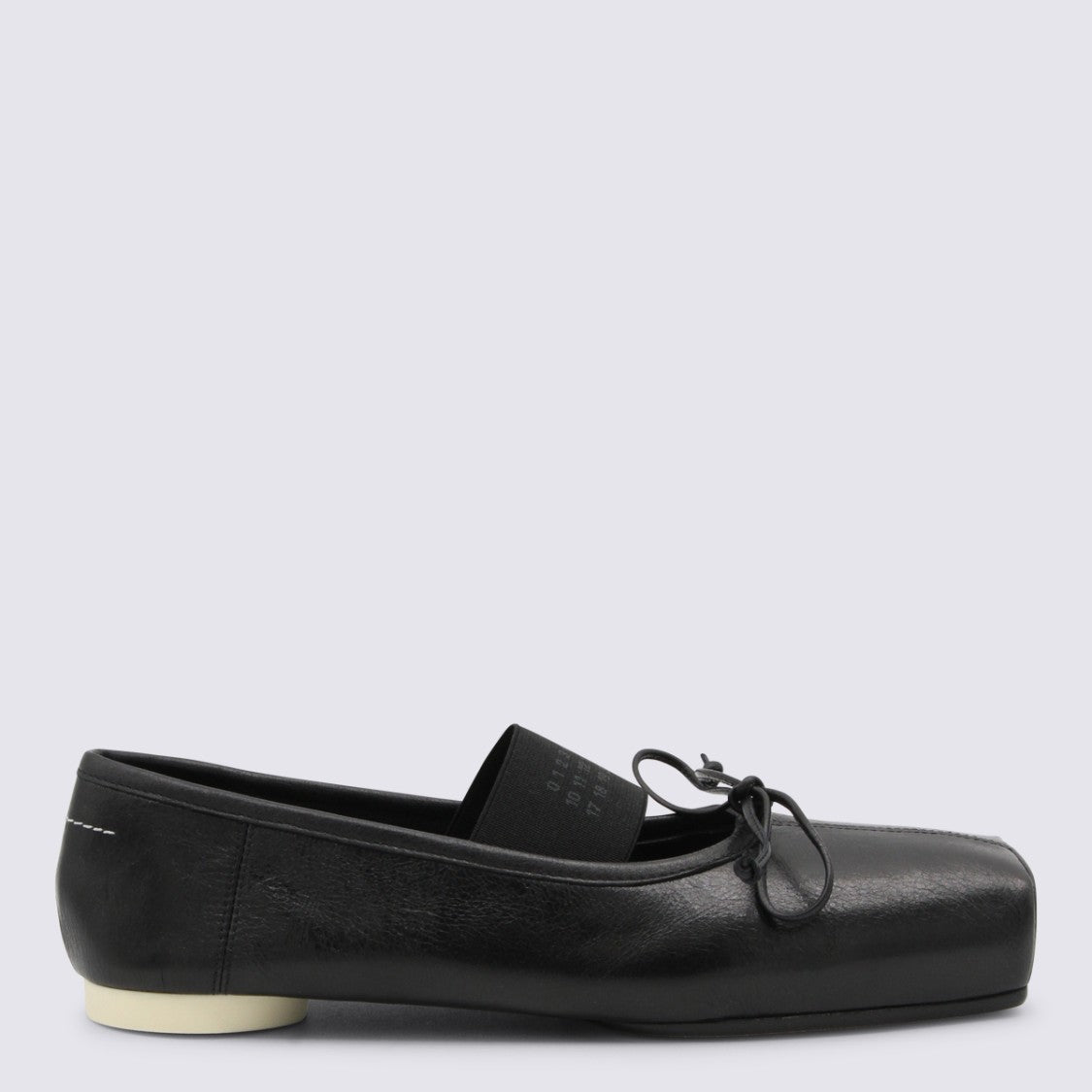Mm6 By Maison Margiela Black Leather Flats
