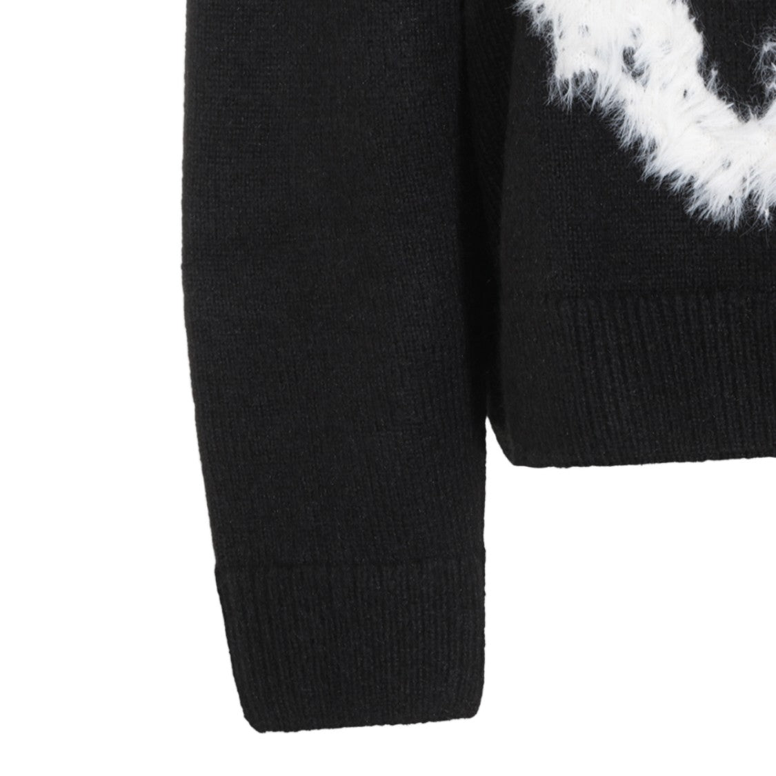 Y-3 Black Fuzzy Graphic Knit Sweater