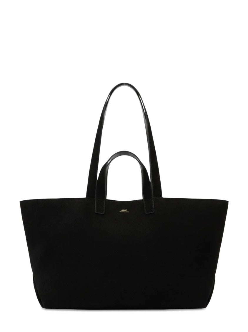A.P.C. Minimalist Black Tote Bag With Versatile Carrying Options