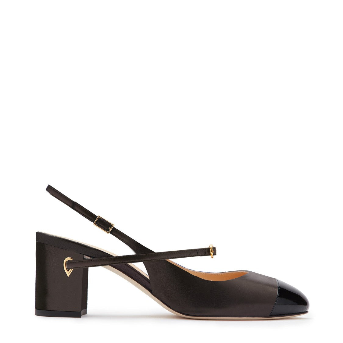 Jennnifer Chamandi Almond Toe Block Heel Slingbacks With Versatile Strap