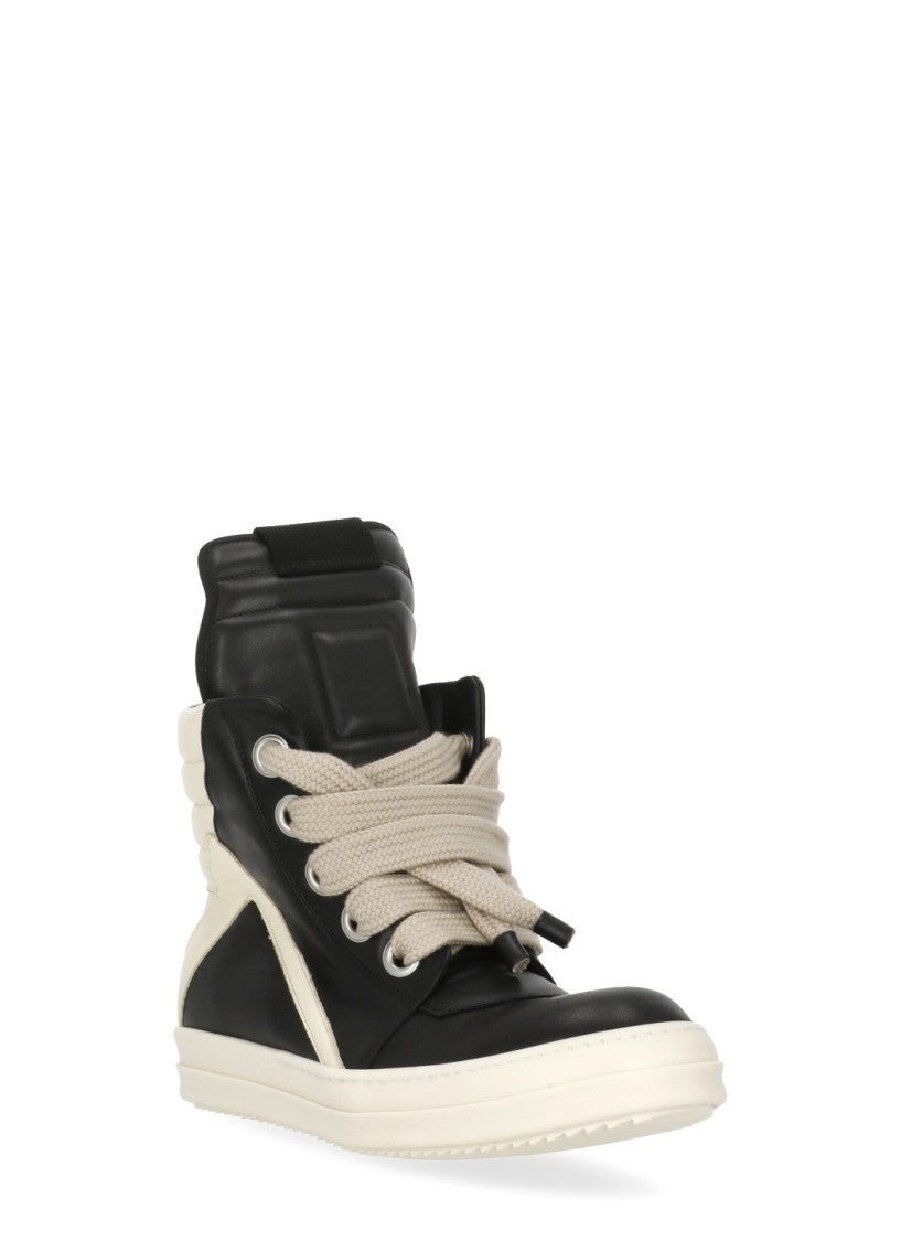 Rick Owens Black Jumbo Laces Side Zip Sneakers