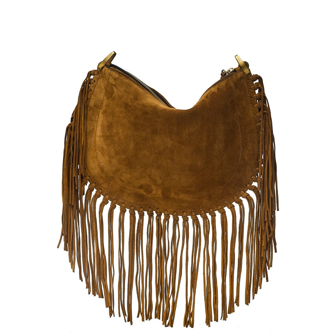 Isabel Marant Soft Leather Shoulder Bag With Zip Closure And Fringe Detailing