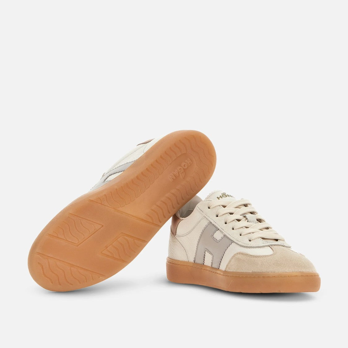 Hogan Cool Lace-Up Sneakers In Calfskin And Sheepskin