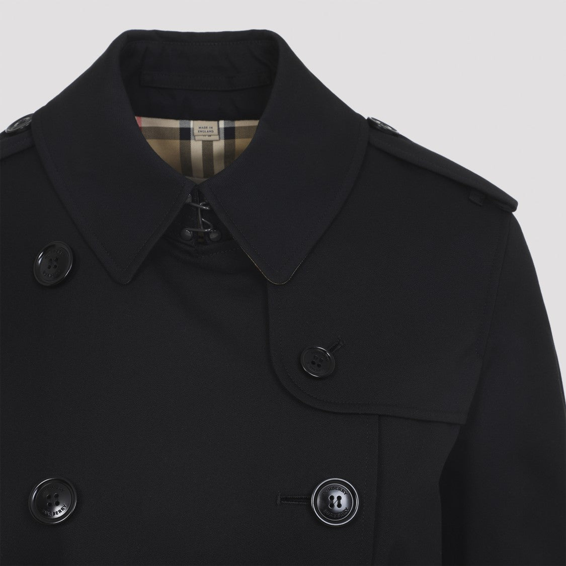 Burberry Kensington Black Cotton Trench