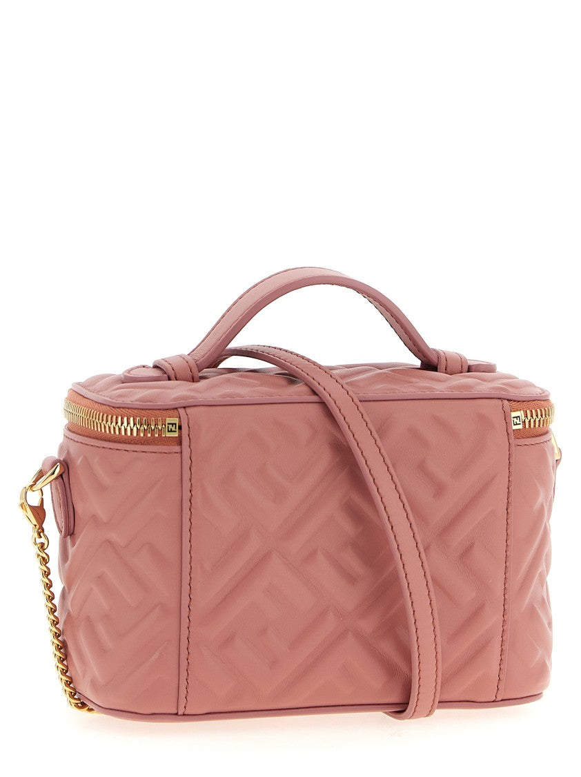 Fendi Structured Nappa Leather Handbag With Iconic Ff Embossing