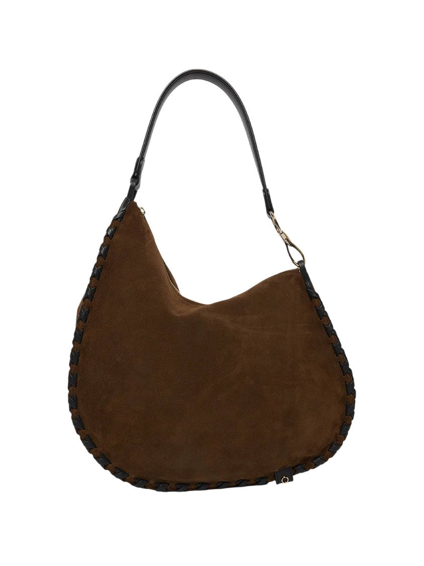Claudio Orciani Chaos M Peach Cross Braided Suede Handbag
