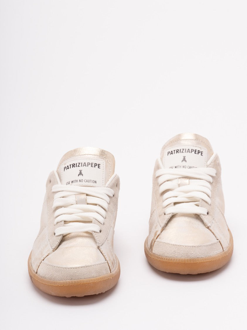 Patrizia Pepe Sleek Goat Skin Sneakers With Modern Silhouette