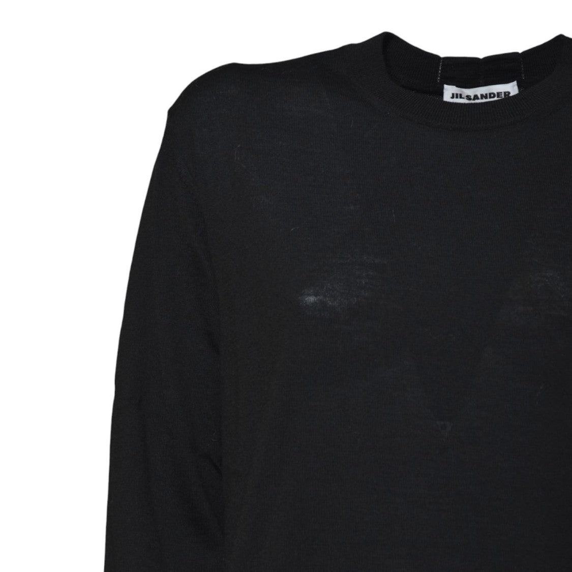 Jil Sander Black Wool Oversized Crewneck Sweater