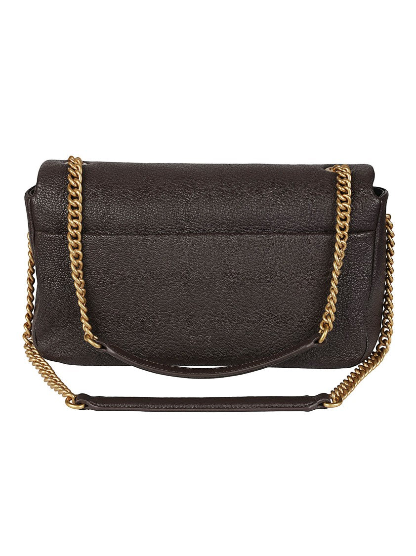 Pinko Click Soft Horizontal Sheepskin Chain Shoulder Bag