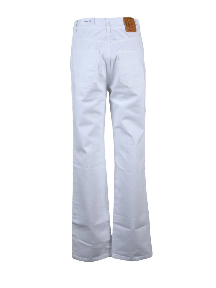 Marella Sport White Straight Cotton Jeans