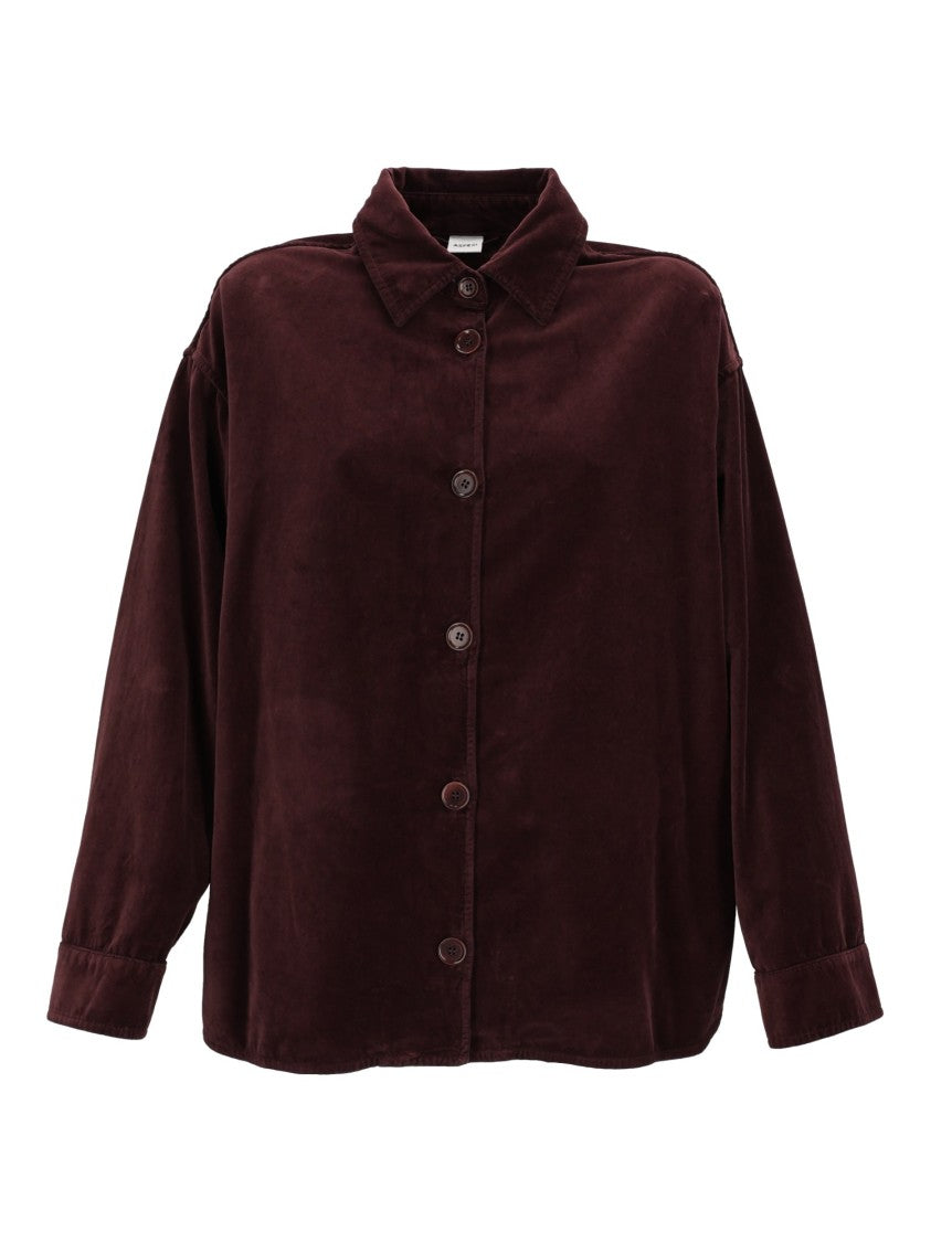 Aspesi Burgundy Velvety Textured Jacket