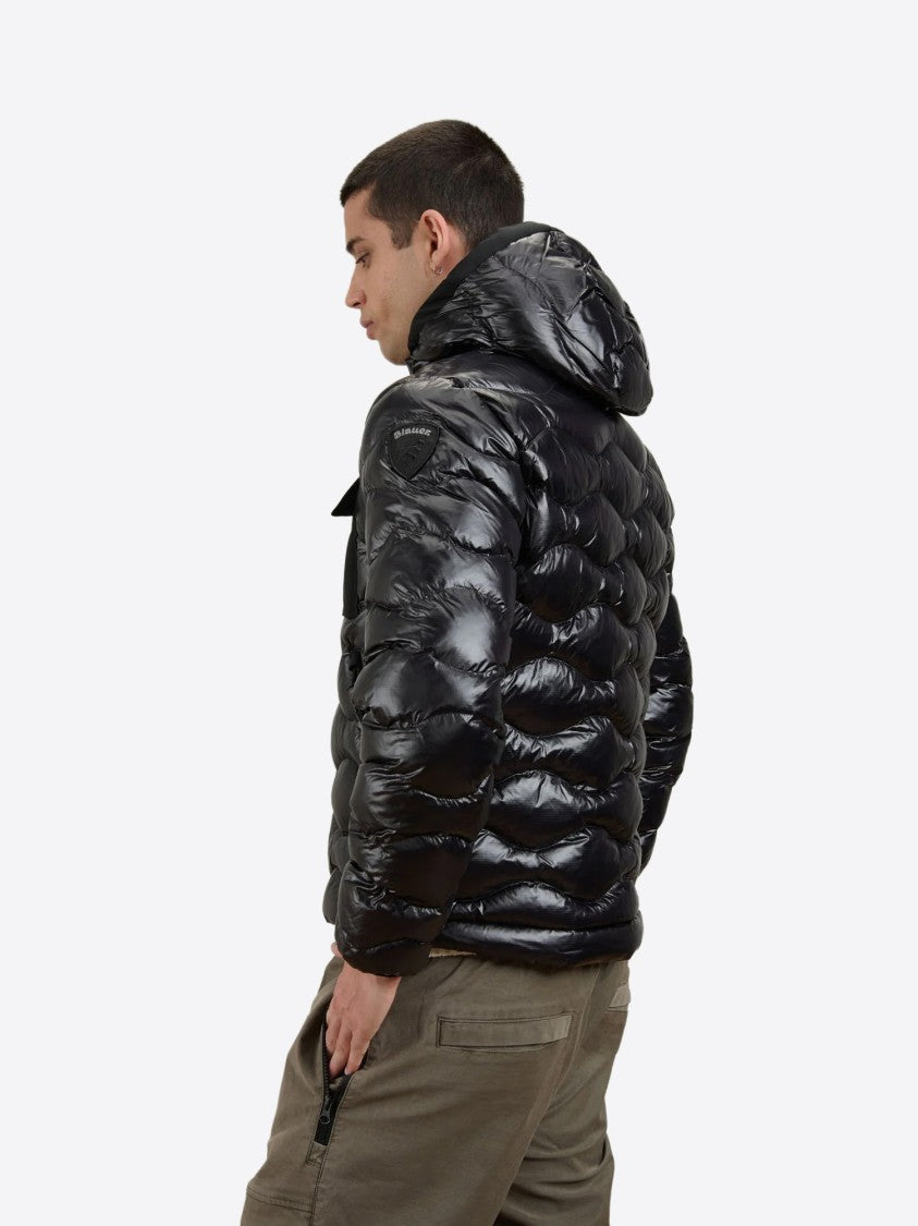 Blauer Quilted Buckle Hooded Puffer Jacket