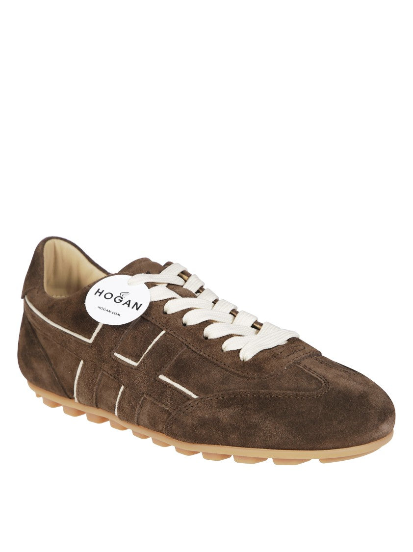 Hogan Suede Upper Sneakers With Contrasting Stitching
