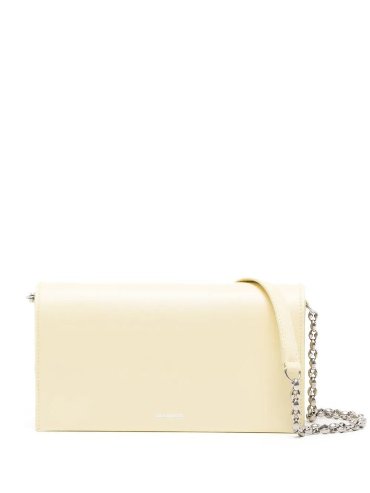 Jil Sander Rectangular Structured Crossbody Bag With Silver Chain Strap