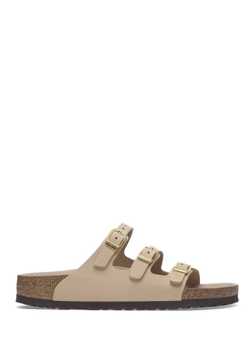 Birkenstock Adjustable Nubuck Leather Sandals With Contoured Footbed