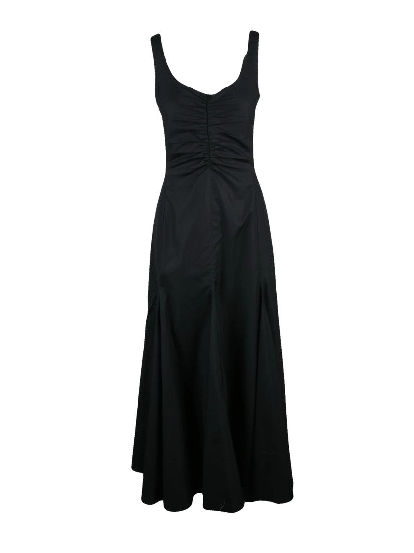 Sportmax Black Galante Cotton Ruched Dress