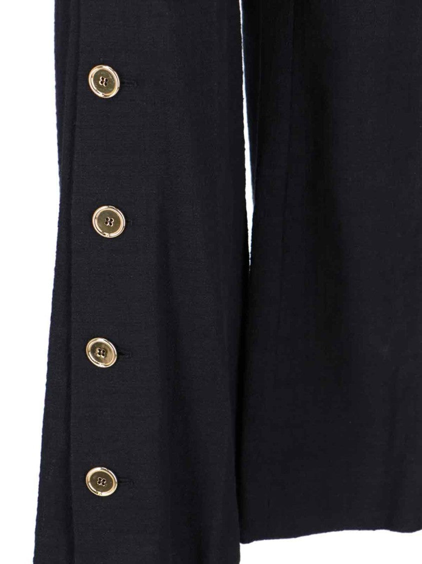 Patou Wide-Leg Black Cotton Twill Pants
