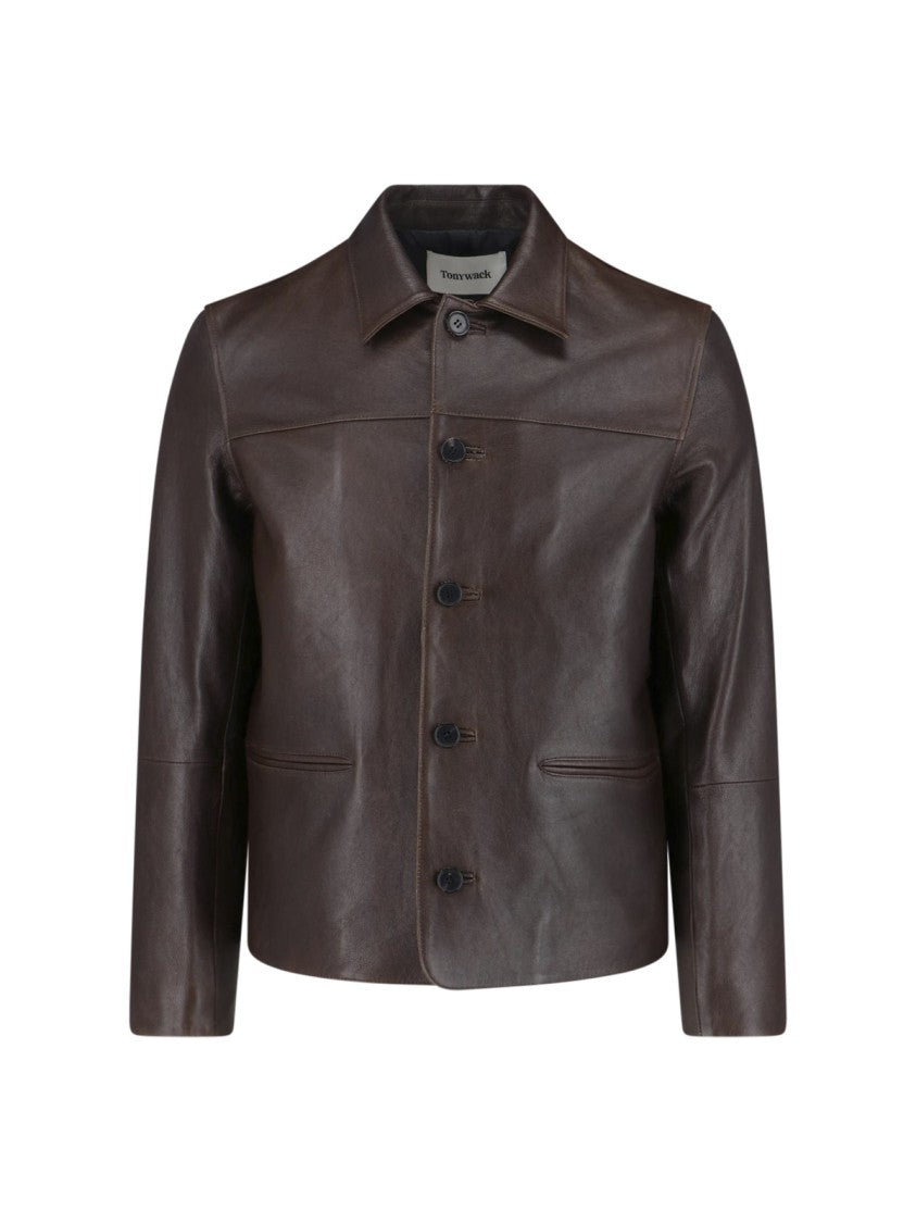 Tonywack Structured Brown Jacket With Refined Finish